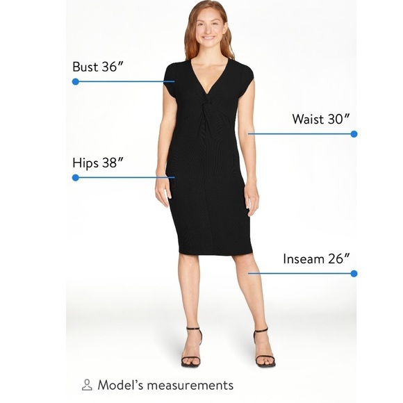 Sofia Vergara black twist front ribbed Dress women’s size M - Picture 8 of 16